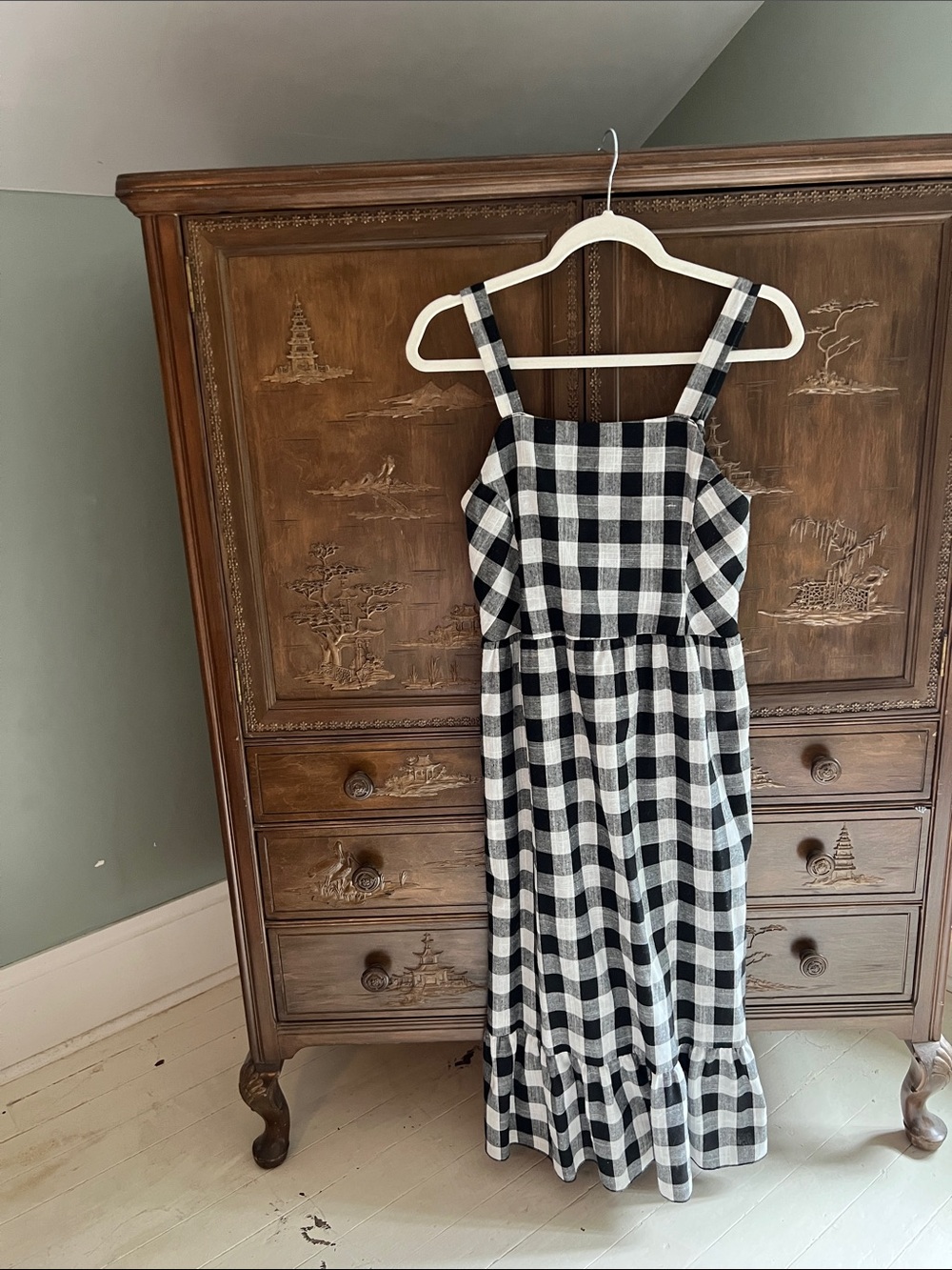 Orange Creek Black and White Gingham Sundress for Kids